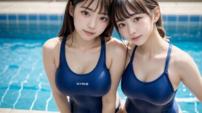 水泳部のスク水セックス指導！エロすぎるやろ…