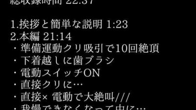 【100回絶頂ノルマシーズン2】＃3電動歯ブラシでクリ責めしたら、絶叫しながら爆速でイってしまいました。おすすめ作品！！