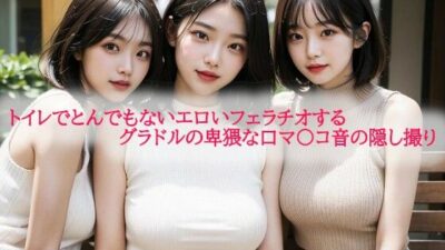 トイレでとんでもないエロいフェラチオするグラドルの卑猥な口マ〇コ音の隠し撮りもうたまらんｗ