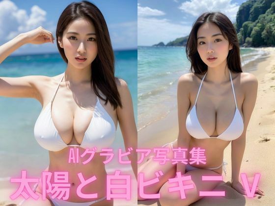 AIグラビア写真集  太陽と白ビキニ   Vもうたまらんｗ