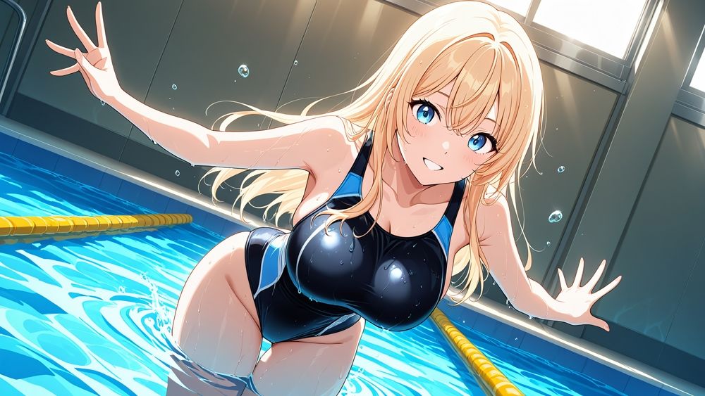 褐色コーチが金髪＆緑髪爆乳競泳美女を種付け調教【4K】【FANZA専売】今夜のオカズに！！