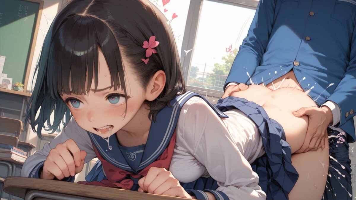 【同級生と教室でセックス】後ろから挿入大量中出し もうたまらんｗ