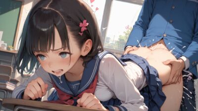 【同級生と教室でセックス】後ろから挿入大量中出し もうたまらんw