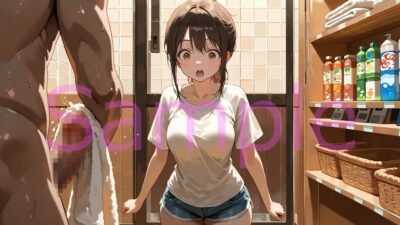 【CFNM】薄着で男風呂を掃除するムッツリ女子大生の観察日記 今夜のオカズに!!
