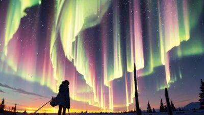 オーロラ  背景素材 こんなの射精不可避ｗ
