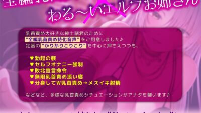 わる〜い乳首責めエルフお姉さんのドスケベオモチャにされちゃう音声〜かりかりこりこり地獄〜 今夜のオカズに！！