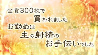 金貨300枚で買われました。お勤めは主の射精のお手伝いでした。 こんなの射精不可避w