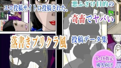 エロ投稿サイトに投稿された、悪ふざけ目的の奇畜でヤバい落書きプリクラ風投稿データ集 こんなの射精不可避w