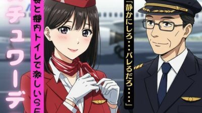 スチュワーデスを機内トイレに押し込んでセックスした、機長とスチュワーデスは滞在先で秘密の不倫関係 もうたまらんｗ