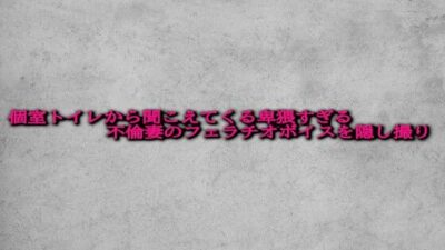 個室トイレから聞こえてくる卑猥すぎる不倫妻のフェラチオボイスを隠し撮り エロすぎるやろ…