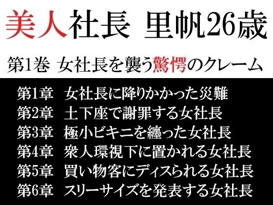 美人社長 里帆26歳 第1巻 女社長を襲う驚愕のクレーム こんなの射精不可避ｗ