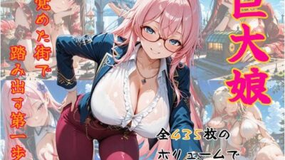 巨大娘、目覚めた街で踏み出す第一歩。 今夜のオカズに！！