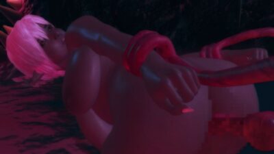 触手型モンスターに捕まったダークエルフ 思わず昇！！