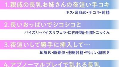 【全編囁き】夜中に襲いかかる長乳お姉さんの密着独りよがりえっち おすすめ作品！！