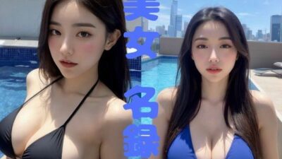 【美女名録】vol7.13  天空の楽園──最上階プールに佇む、ツンデレ美女  193枚【AIグラビア写真集】 おすすめ作品！！