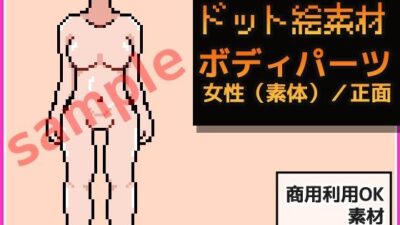 ドット絵素材〜ボディパーツ・女性（素体）/正面〜商用OK著作権フリー こんなの射精不可避ｗ