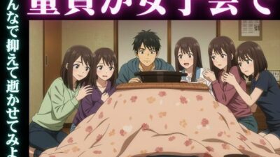 同級生で集まった鍋パーティ！そこで童貞を告白したら全員に抑えられてフェラされて秒イキ 今夜のオカズに！！
