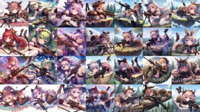 萌え系美少女ファンタジーイラスト素材集「スナイパー」 絶頂の渦に引き込まれる！