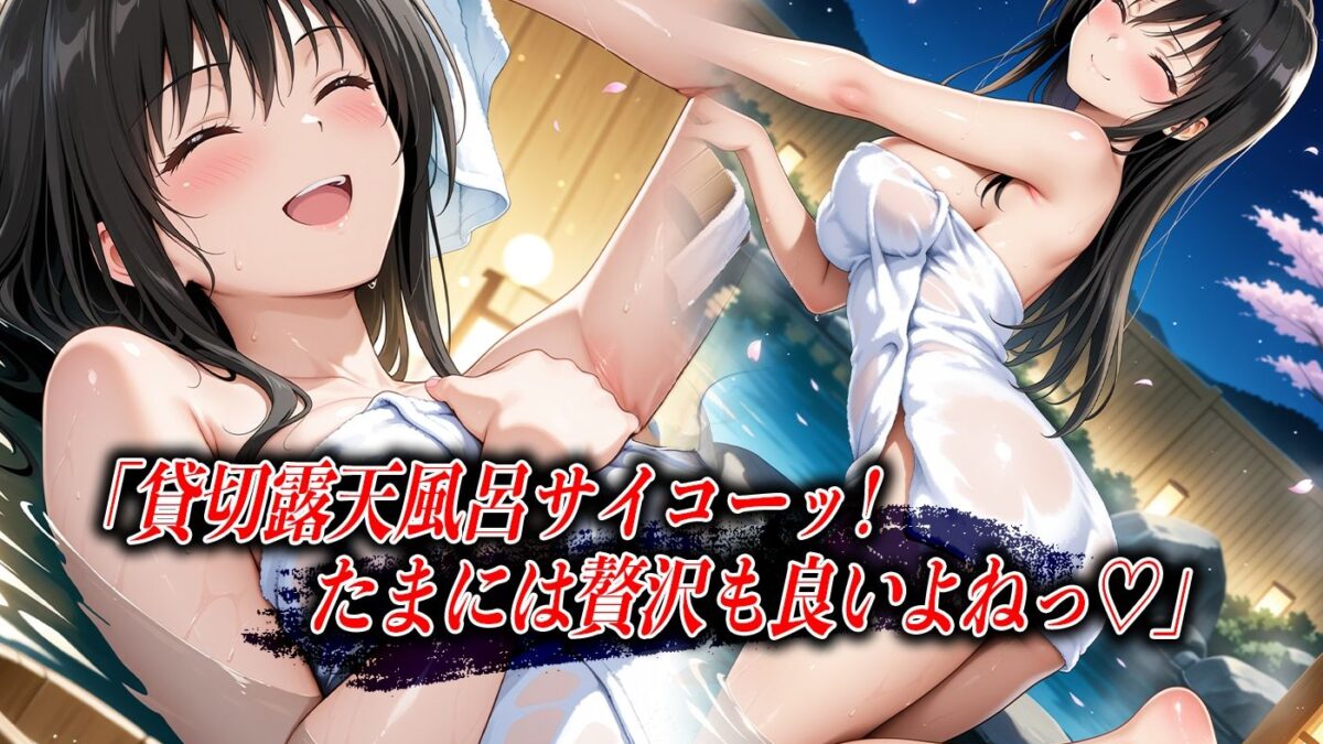 【4Kイラスト】心堕浸食_露天風呂が混浴なのを知らずにリラックスしていた古●川唯 こんなの射精不可避ｗ
