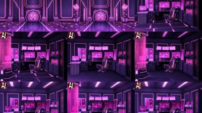 みにくる背景CG素材集『未来編』part02-Pink×Black-B イキまくるｗｗｗ