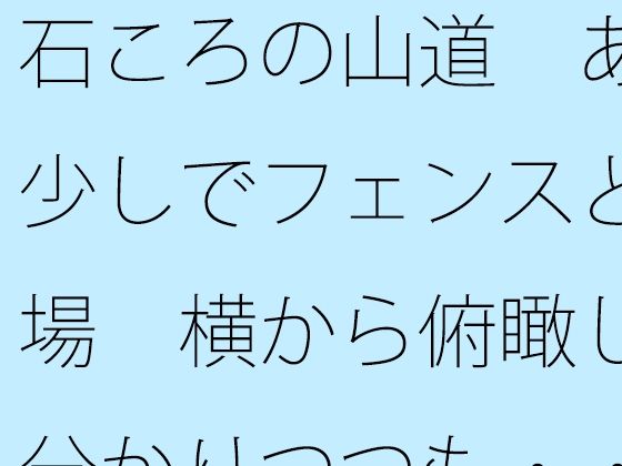 石ころの山道  あと少しでフェンスと広場  横から俯瞰して分かりつつも・・・・ 絶頂の渦に引き込まれる！
