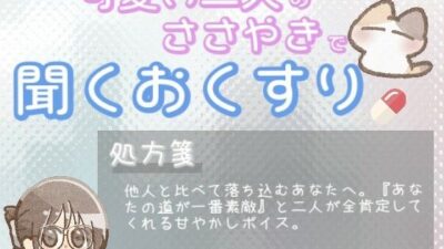 【あまあま甘やかし】周りと比べて焦ってしまう時の、あなたの道が一番素敵甘やかし時間 今夜のオカズに！！